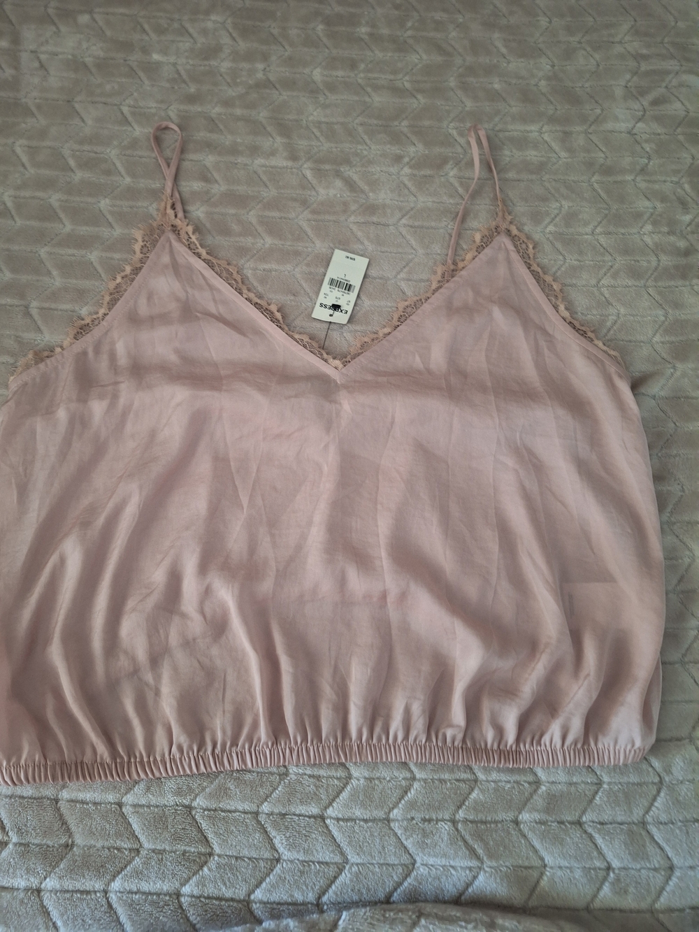 Express Pink Blush Lace-Trim Camisole